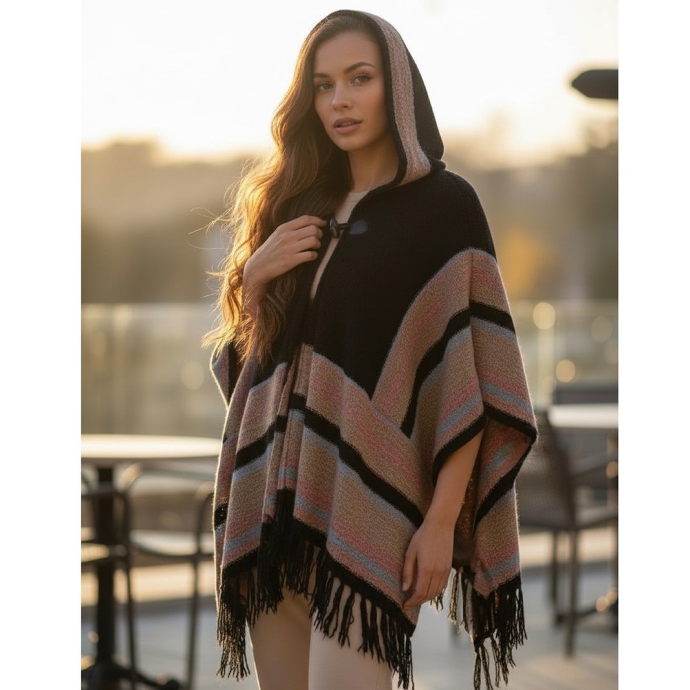 Love By Design Hooded Poncho Sweater